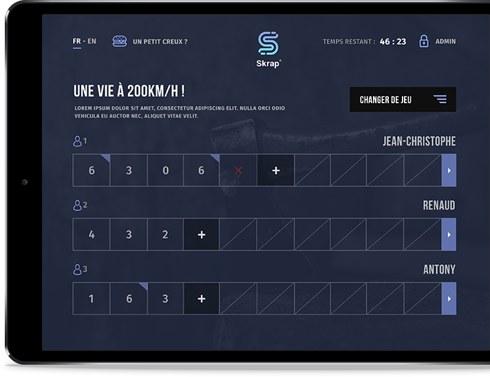 Notre application sur iPad
